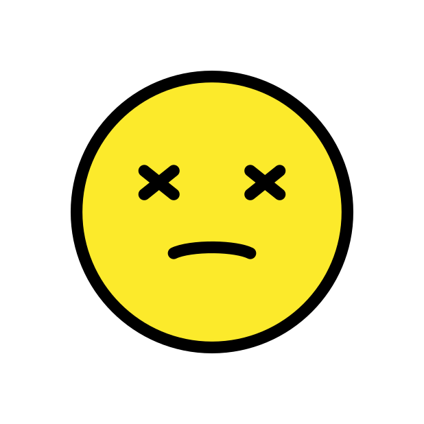 face with crossed-out eyes transparent PNG icon, color version, 618 by 618 pixels