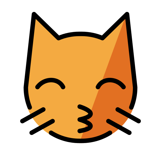 kissing cat transparent PNG icon, color version, 618 by 618 pixels