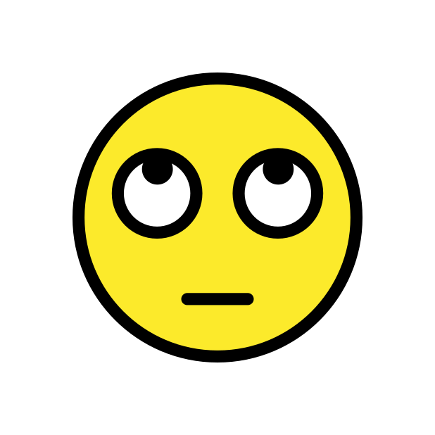 face with rolling eyes transparent PNG icon, color version, 618 by 618 pixels