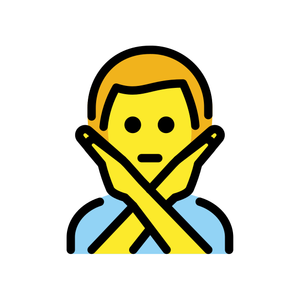 man gesturing NO transparent PNG icon, color version, 618 by 618 pixels
