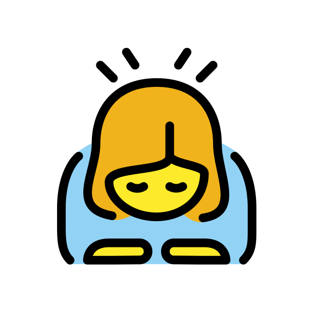 woman bowing transparent PNG icon, color version, 618 by 618 pixels