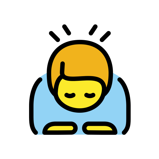 man bowing transparent PNG icon, color version, 618 by 618 pixels