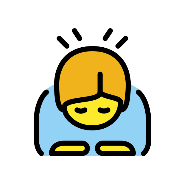 person bowing transparent PNG icon, color version, 618 by 618 pixels