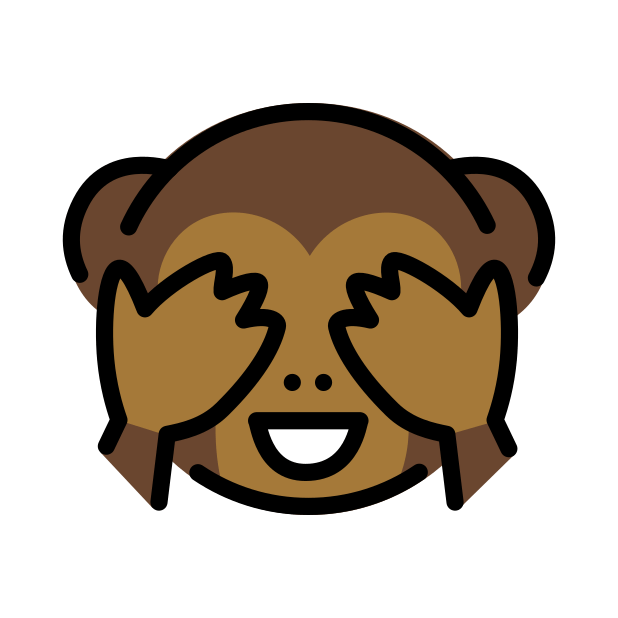 see-no-evil monkey transparent PNG icon, color version, 618 by 618 pixels