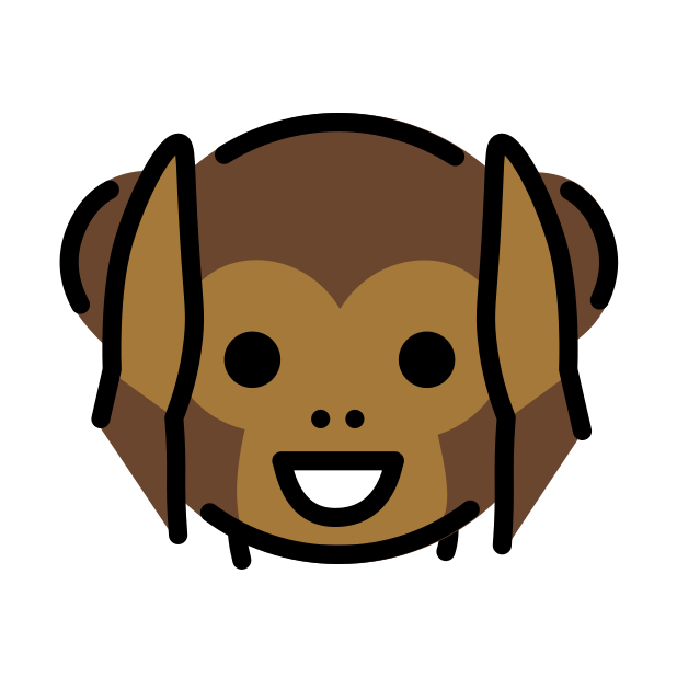 hear-no-evil monkey transparent PNG icon, color version, 618 by 618 pixels