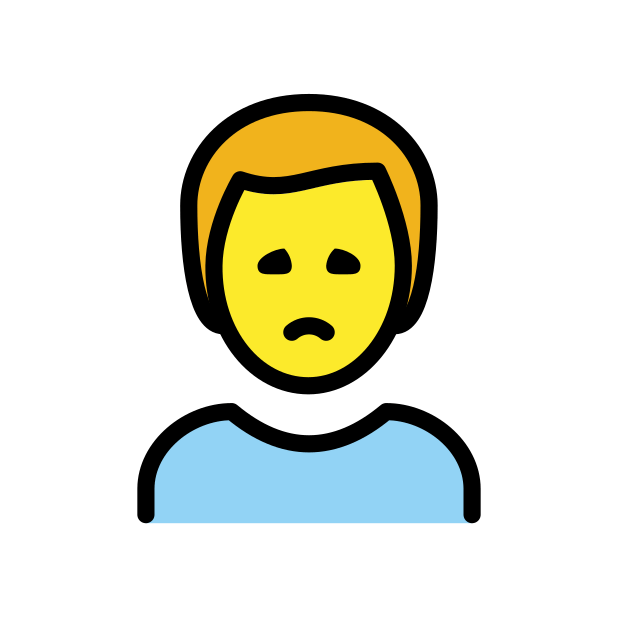 man frowning transparent PNG icon, color version, 618 by 618 pixels