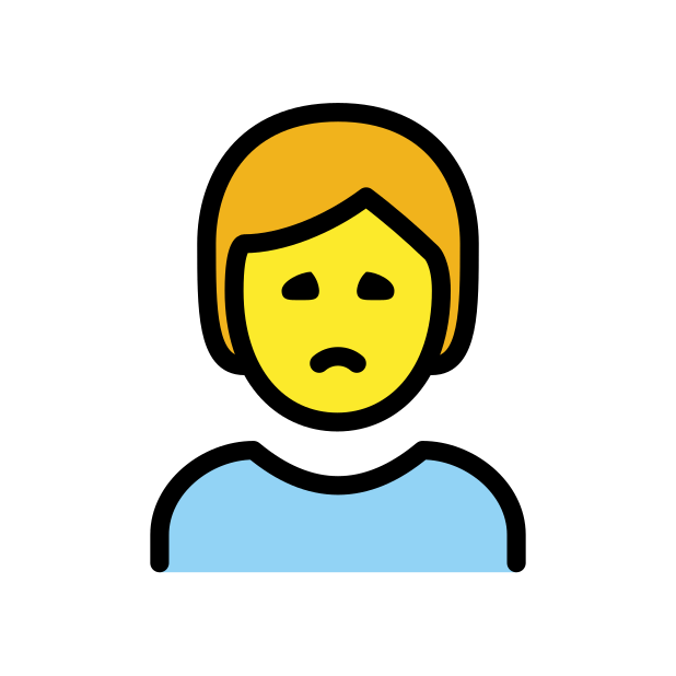 person frowning transparent PNG icon, color version, 618 by 618 pixels