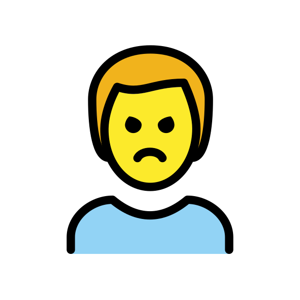 man pouting transparent PNG icon, color version, 618 by 618 pixels