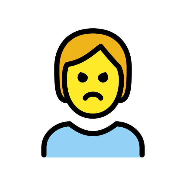 person pouting transparent PNG icon, color version, 618 by 618 pixels