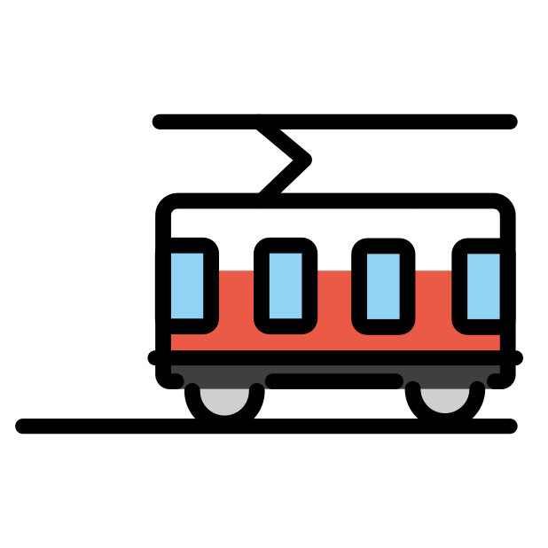 tram car transparent PNG icon, color version, 618 by 618 pixels