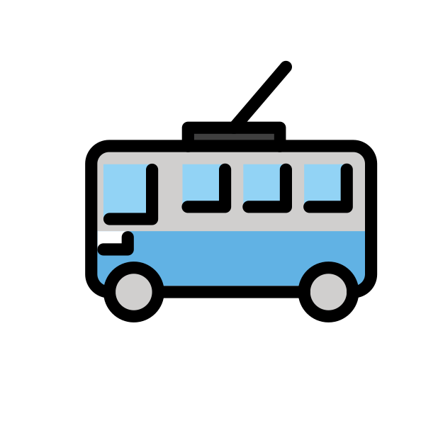 trolleybus transparent PNG icon, color version, 618 by 618 pixels