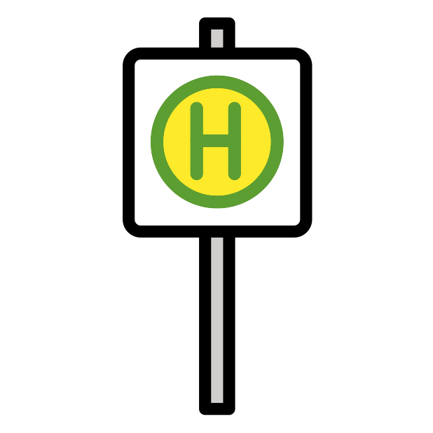 bus stop transparent PNG icon, color version, 618 by 618 pixels