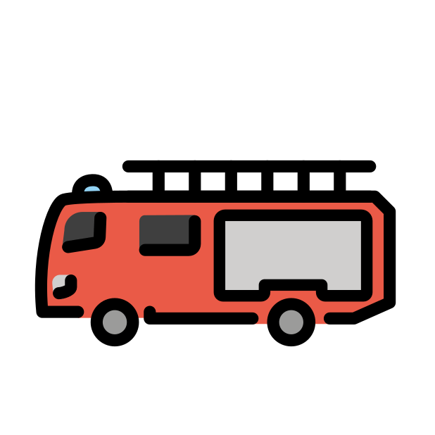 fire engine transparent PNG icon, color version, 618 by 618 pixels