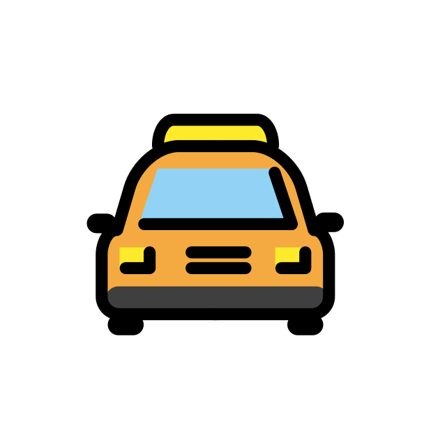 oncoming taxi transparent PNG icon, color version, 618 by 618 pixels
