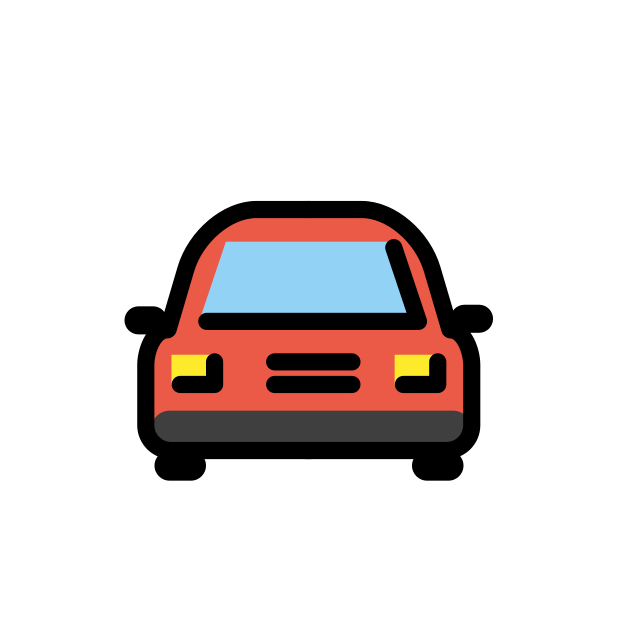 oncoming automobile transparent PNG icon, color version, 618 by 618 pixels