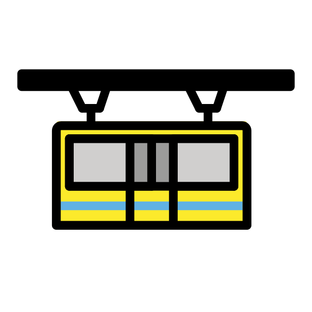suspension railway transparent PNG icon, color version, 618 by 618 pixels