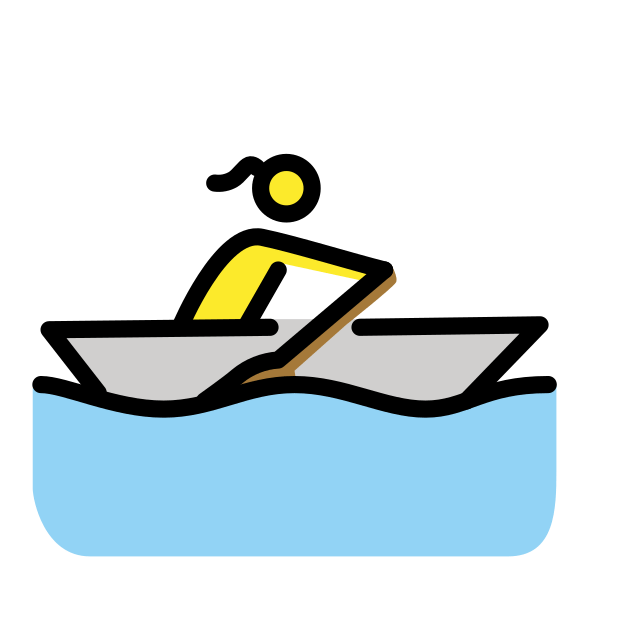 woman rowing boat transparent PNG icon, color version, 618 by 618 pixels