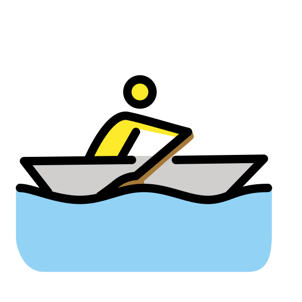 man rowing boat transparent PNG icon, color version, 618 by 618 pixels