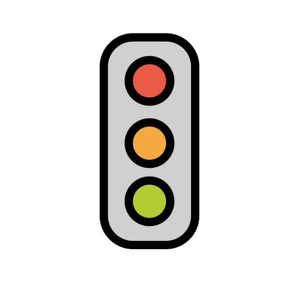 vertical traffic light transparent PNG icon, color version, 618 by 618 pixels