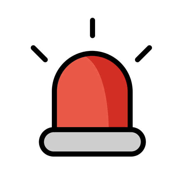 police car light transparent PNG icon, color version, 618 by 618 pixels