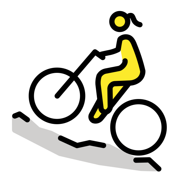 woman mountain biking transparent PNG icon, color version, 618 by 618 pixels