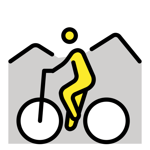 person mountain biking transparent PNG icon, color version, 618 by 618 pixels