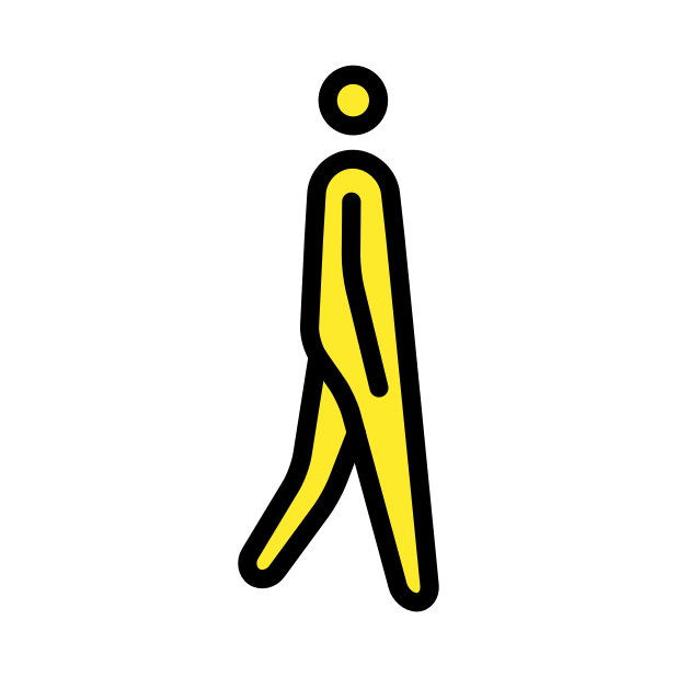 person walking: facing right transparent PNG icon, color version, 618 by 618 pixels