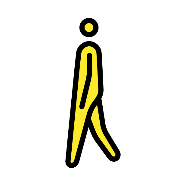 person walking transparent PNG icon, color version, 618 by 618 pixels