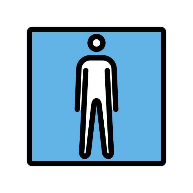 men’s room transparent PNG icon, color version, 618 by 618 pixels