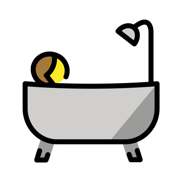 person taking bath transparent PNG icon, color version, 618 by 618 pixels