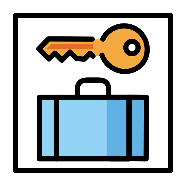 left luggage transparent PNG icon, color version, 618 by 618 pixels