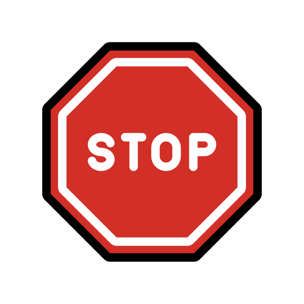 stop sign transparent PNG icon, color version, 618 by 618 pixels