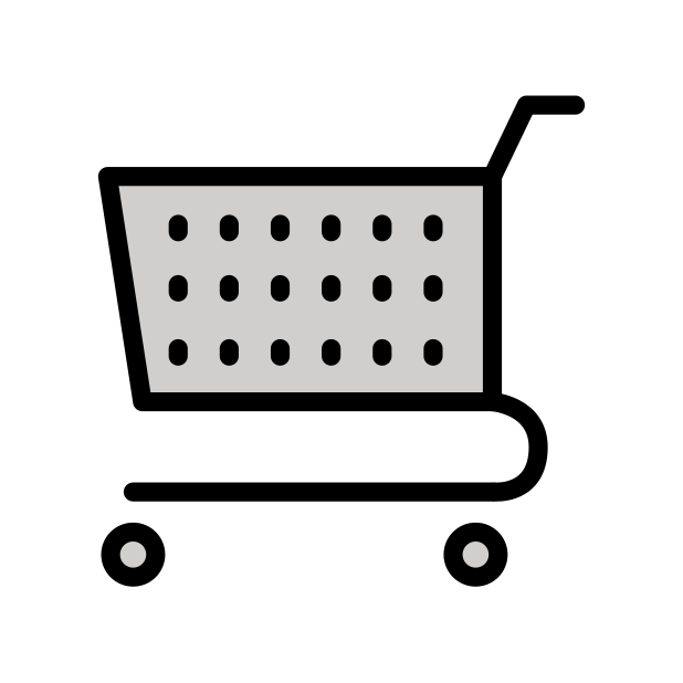shopping cart transparent PNG icon, color version, 618 by 618 pixels