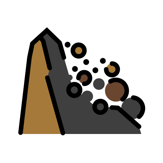 landslide transparent PNG icon, color version, 618 by 618 pixels