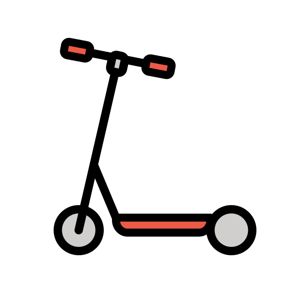 kick scooter transparent PNG icon, color version, 618 by 618 pixels