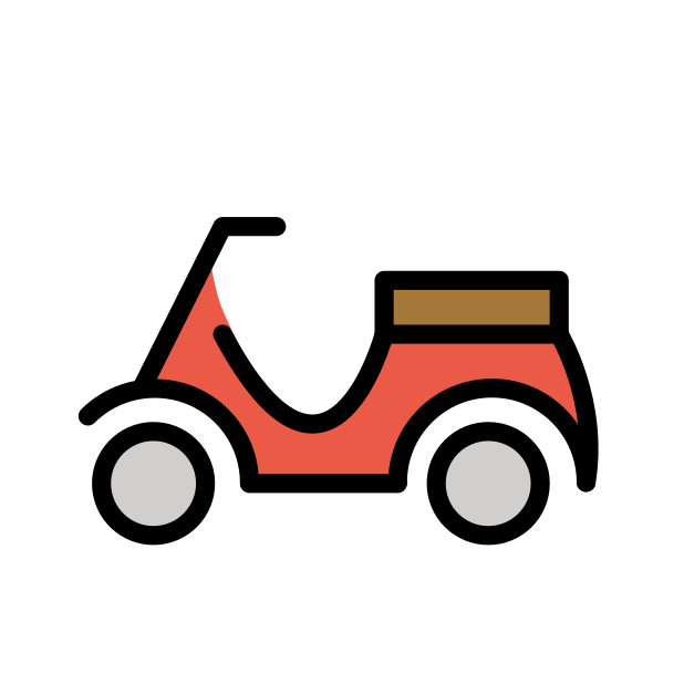 motor scooter transparent PNG icon, color version, 618 by 618 pixels