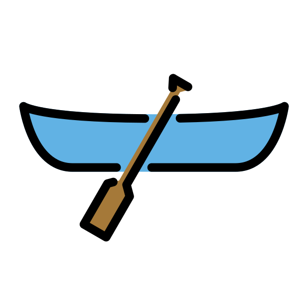 canoe transparent PNG icon, color version, 618 by 618 pixels
