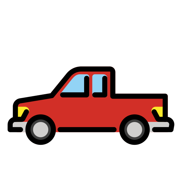 pickup truck transparent PNG icon, color version, 618 by 618 pixels