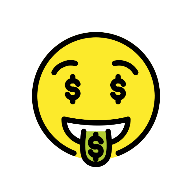 money-mouth face transparent PNG icon, color version, 618 by 618 pixels