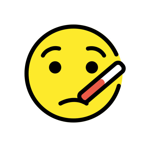 face with thermometer transparent PNG icon, color version, 618 by 618 pixels