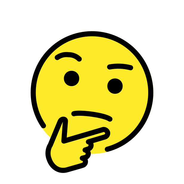 thinking face transparent PNG icon, color version, 618 by 618 pixels