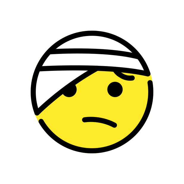 face with head-bandage transparent PNG icon, color version, 618 by 618 pixels