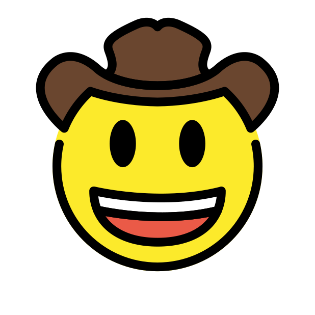 cowboy hat face transparent PNG icon, color version, 618 by 618 pixels