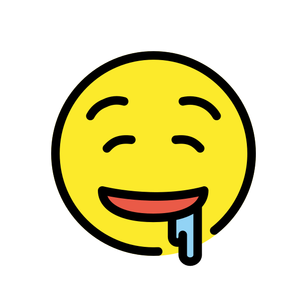 drooling face transparent PNG icon, color version, 618 by 618 pixels