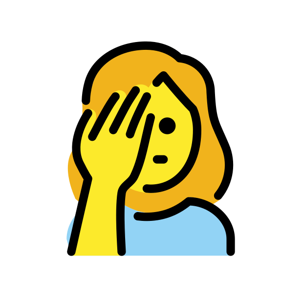 woman facepalming transparent PNG icon, color version, 618 by 618 pixels