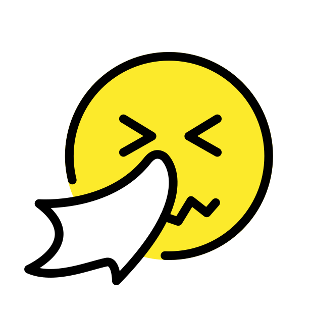 sneezing face transparent PNG icon, color version, 618 by 618 pixels