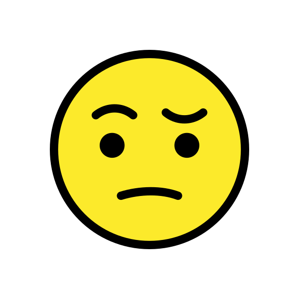 face with raised eyebrow transparent PNG icon, color version, 618 by 618 pixels
