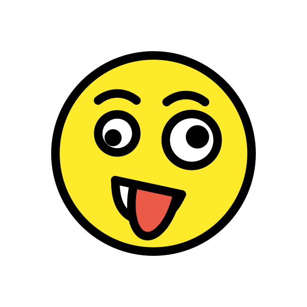 zany face transparent PNG icon, color version, 618 by 618 pixels