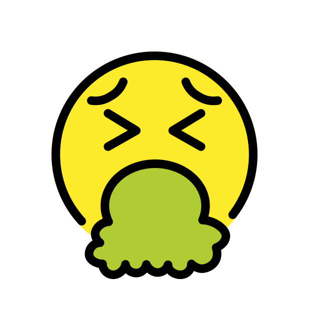 face vomiting transparent PNG icon, color version, 618 by 618 pixels