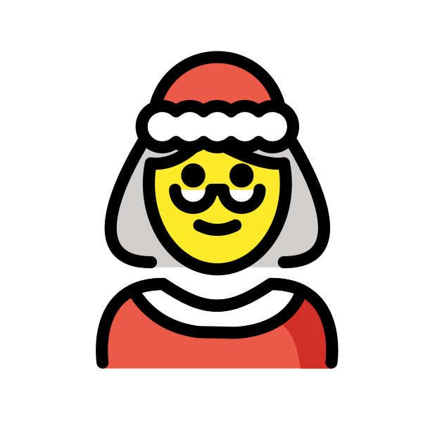 Mrs. Claus transparent PNG icon, color version, 618 by 618 pixels